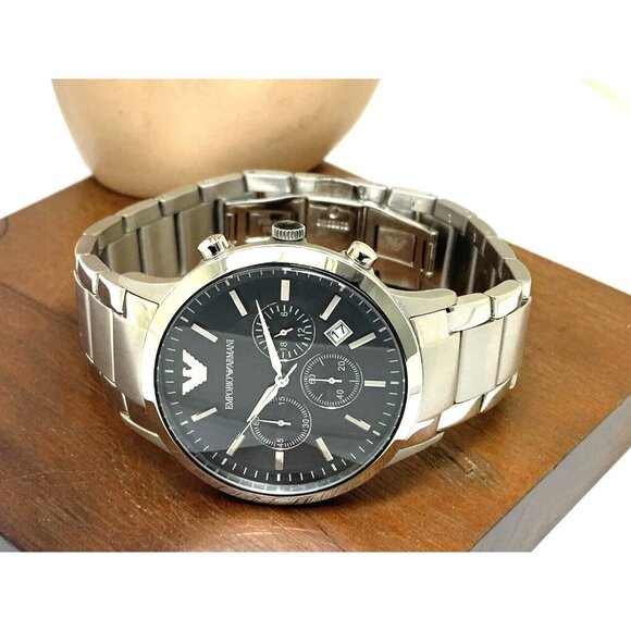 Emporio Armani Men's Watch AR2434 Quartz Chronograph Black Dial Stainless Steel - Picture 7 of 13